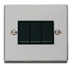 Scolmore VPCH013BK - 3 Gang 2 Way 10AX Switch - Black Deco Scolmore - Sparks Warehouse