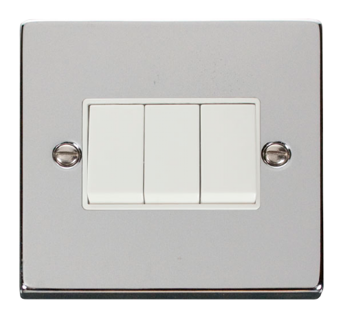 Scolmore VPCH013WH - 3 Gang 2 Way 10AX Switch - White Deco Scolmore - Sparks Warehouse