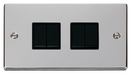 Scolmore VPCH019BK - 4 Gang 2 Way 10AX Switch - Black Deco Scolmore - Sparks Warehouse