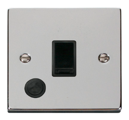 Scolmore VPCH022BK - 20A 1 Gang DP Switch With Flex Outlet - Black Deco Scolmore - Sparks Warehouse