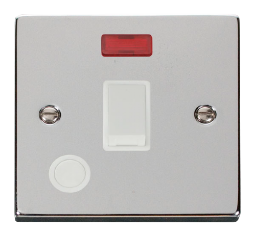 Scolmore VPCH023WH - 20A 1 Gang DP Switch With Flex Outlet And Neon - White Deco Scolmore - Sparks Warehouse