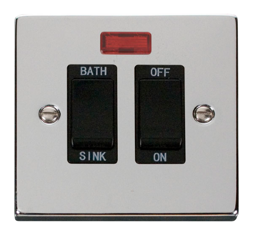 Scolmore VPCH024BK - 20A DP Sink/Bath Switch - Black Deco Scolmore - Sparks Warehouse