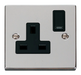 Scolmore VPCH035BK - 1 Gang 13A DP Switched Socket Outlet - Black Deco Scolmore - Sparks Warehouse