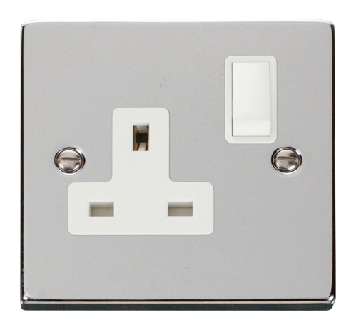 Scolmore VPCH035WH - 1 Gang 13A DP Switched Socket Outlet - White Deco Scolmore - Sparks Warehouse