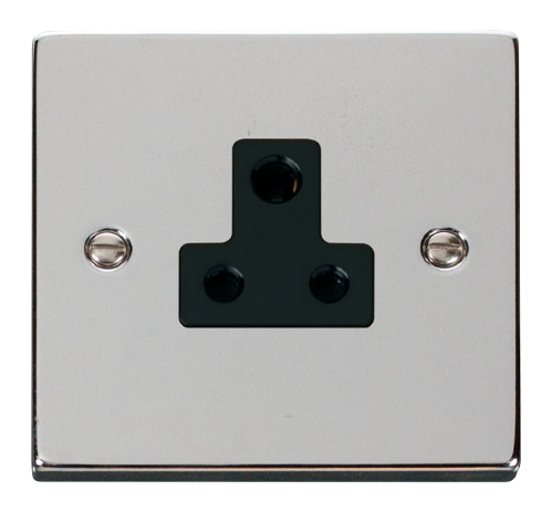 Scolmore VPCH038BK - 5A Round Pin Socket Outlet - Black Deco Scolmore - Sparks Warehouse