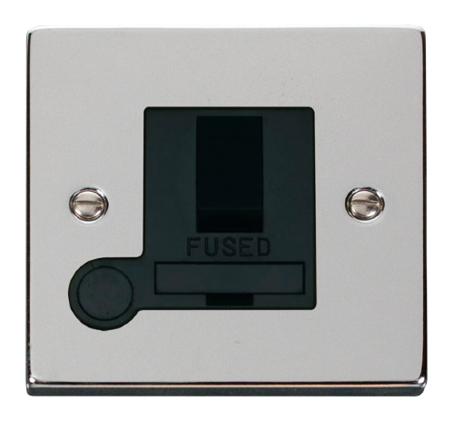 Scolmore VPCH051BK - 13A Fused Switched Connection Unit With Flex Outlet - Black Deco Scolmore - Sparks Warehouse