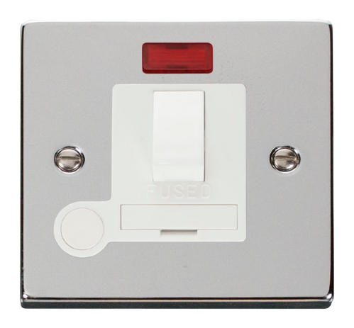 Scolmore VPCH052WH - 13A Fused Switched Connection Unit With Flex Outlet + Neon - White Deco Scolmore - Sparks Warehouse