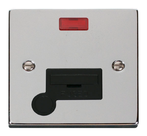 Scolmore VPCH053BK - 13A Fused Connection Unit With Flex Outlet + Neon - Black Deco Scolmore - Sparks Warehouse