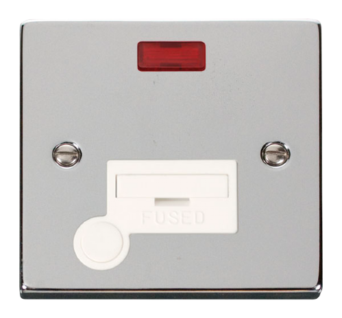 Scolmore VPCH053WH - 13A Fused Connection Unit With Flex Outlet + Neon - White Deco Scolmore - Sparks Warehouse