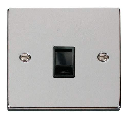 Scolmore VPCH115BK - Single RJ11 Socket  (Ireland/USA) - Black Deco Scolmore - Sparks Warehouse