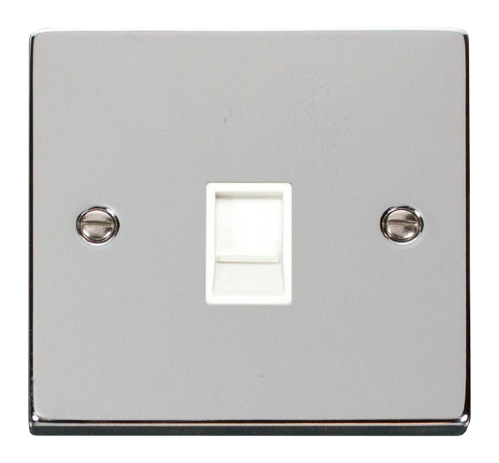 Scolmore VPCH115WH - Single RJ11 Socket  (Ireland/USA) - White Deco Scolmore - Sparks Warehouse