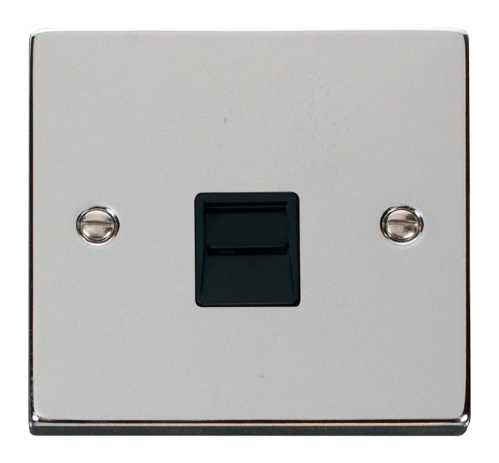 Scolmore VPCH120BK - Single Telephone Socket Outlet Master - Black Deco Scolmore - Sparks Warehouse