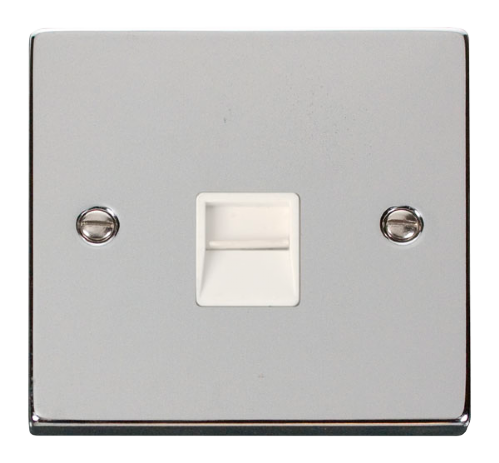 Scolmore VPCH120WH - Single Telephone Socket Outlet Master - White Deco Scolmore - Sparks Warehouse