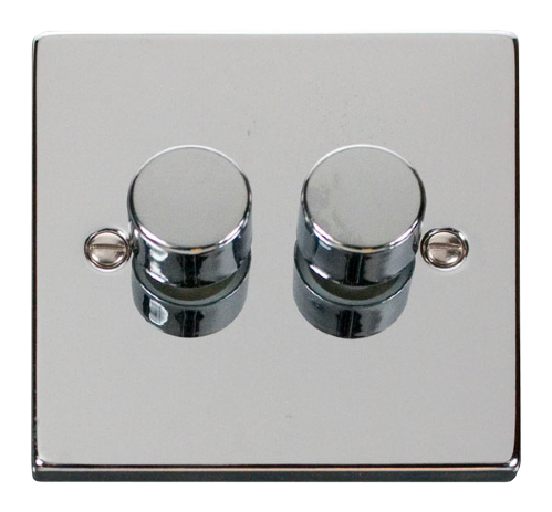 Scolmore VPCH152 - 2 Gang 2 Way 400Va Dimmer Switch Deco Scolmore - Sparks Warehouse