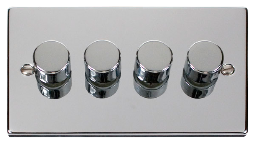 Scolmore VPCH154 - 4 Gang 2 Way 400Va Dimmer Switch Deco Scolmore - Sparks Warehouse