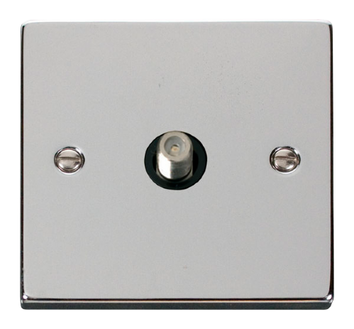 Scolmore VPCH156BK - 1 Gang Satellite Socket Outlet - Black Deco Scolmore - Sparks Warehouse