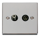 Scolmore VPCH157BK - 1 Gang Satellite + Isolated Coaxial Socket Outlet - Black Deco Scolmore - Sparks Warehouse