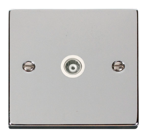 Scolmore VPCH158WH - Single Isolated Coaxial Socket Outlet - White Deco Scolmore - Sparks Warehouse