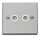 Scolmore VPCH159WH - Twin Isolated Coaxial Socket Outlet - White Deco Scolmore - Sparks Warehouse