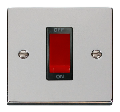 Scolmore VPCH200BK - 1 Gang 45A DP Switch - Black Deco Scolmore - Sparks Warehouse