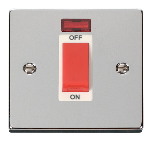 Scolmore VPCH201WH - 1 Gang 45A DP Switch With Neon - White Deco Scolmore - Sparks Warehouse