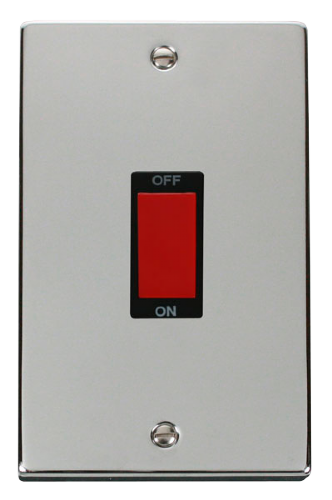 Scolmore VPCH202BK - 2 Gang 45A DP Switch - Black Deco Scolmore - Sparks Warehouse