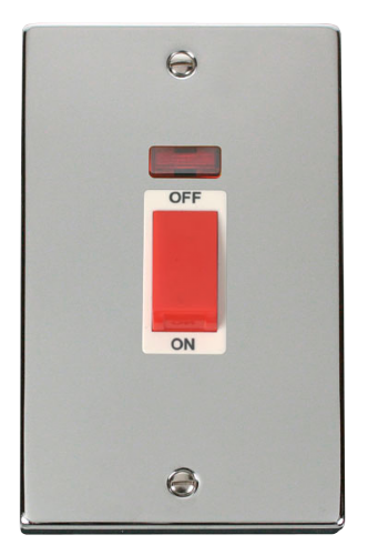 Scolmore VPCH203WH - 2 Gang 45A DP Switch With Neon - White Deco Scolmore - Sparks Warehouse