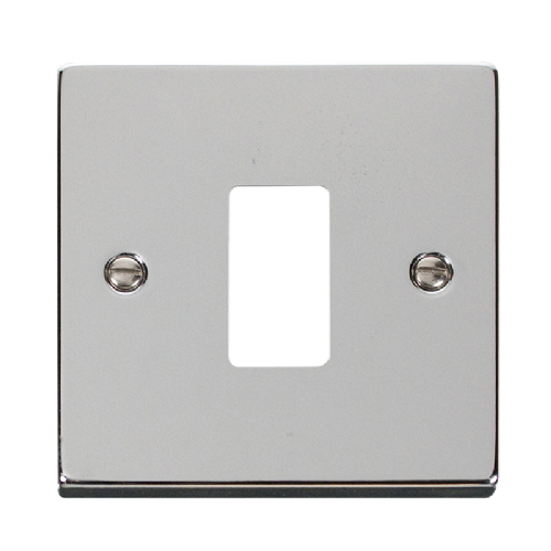 Scolmore VPCH20401 - 1 Gang GridPro® Frontplate - Polished Chrome GridPro Scolmore - Sparks Warehouse