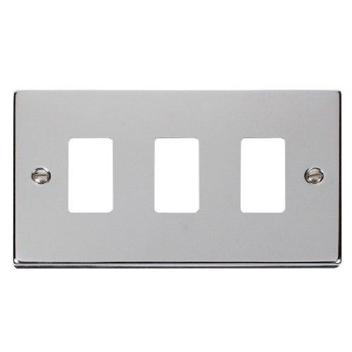 Scolmore VPCH20403 - 3 Gang GridPro® Frontplate - Polished Chrome GridPro Scolmore - Sparks Warehouse