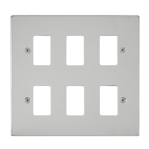 Scolmore VPCH20506 - 6 Gang GridPro® Frontplate - Polished Chrome GridPro Scolmore - Sparks Warehouse