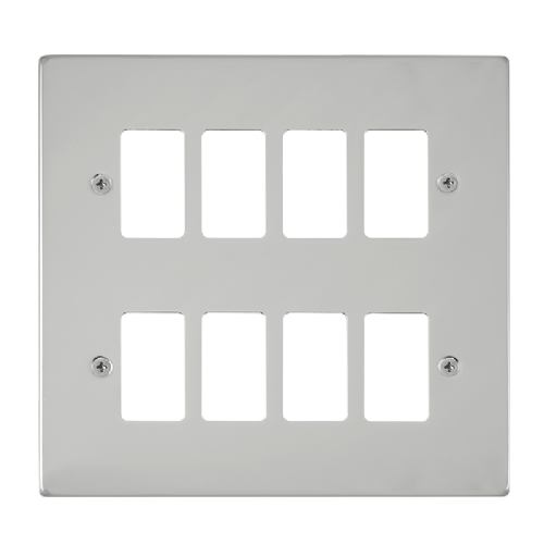 Scolmore VPCH20508 - 8 Gang GridPro® Frontplate - Polished Chrome GridPro Scolmore - Sparks Warehouse