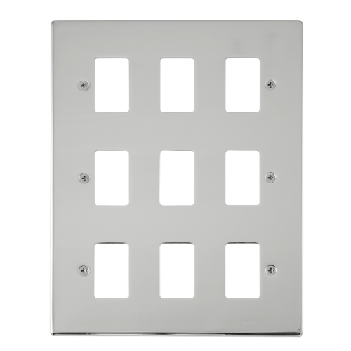 Scolmore VPCH20509 - 9 Gang GridPro® Frontplate - Polished Chrome GridPro Scolmore - Sparks Warehouse