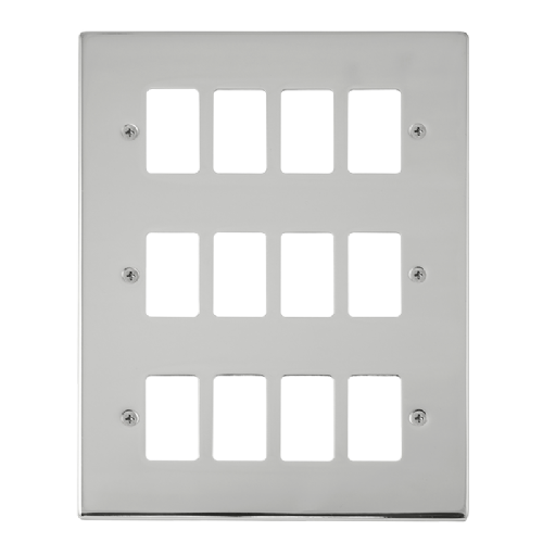 Scolmore VPCH20512 - 12 Gang GridPro® Frontplate - Polished Chrome GridPro Scolmore - Sparks Warehouse