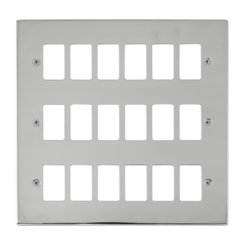 Scolmore VPCH20518 - 18 Gang GridPro® Frontplate - Polished Chrome GridPro Scolmore - Sparks Warehouse