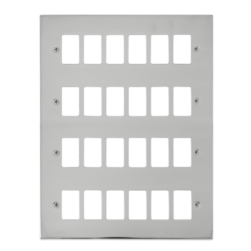 Scolmore VPCH20524 - 24 Gang GridPro® Frontplate - Polished Chrome GridPro Scolmore - Sparks Warehouse