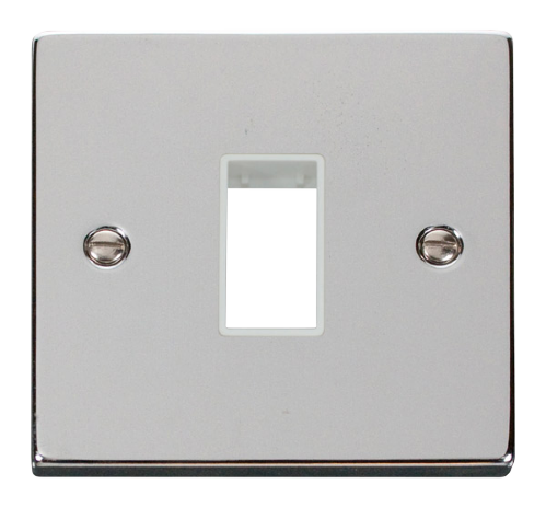 Scolmore VPCH401WH - 1 Gang Plate Single Aperture - White Deco Scolmore - Sparks Warehouse
