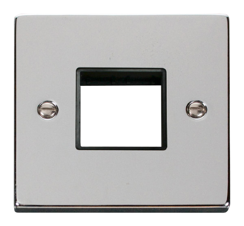 Scolmore VPCH402BK - 1 Gang Plate Twin Aperture - Black Deco Scolmore - Sparks Warehouse
