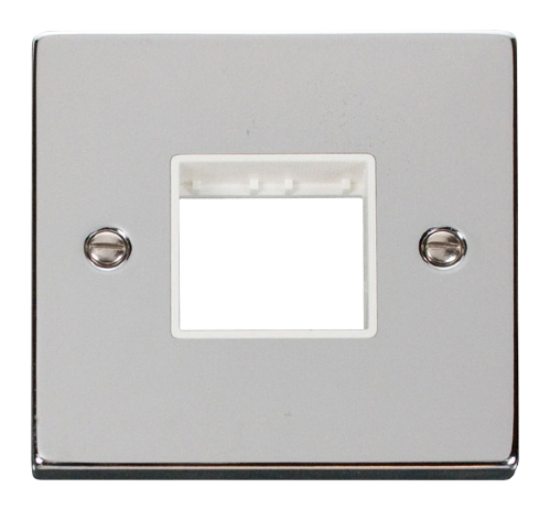 Scolmore VPCH402WH - 1 Gang Plate Twin Aperture - White Deco Scolmore - Sparks Warehouse