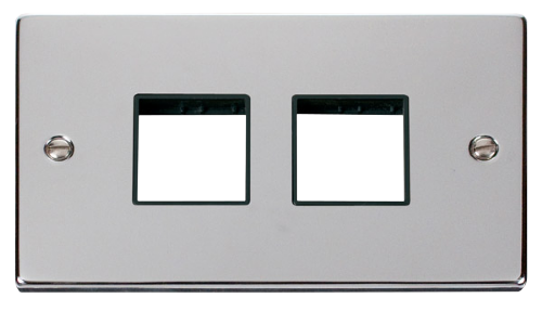 Scolmore VPCH404BK - 2 Gang Plate (2 x 2) Aperture - Black Deco Scolmore - Sparks Warehouse