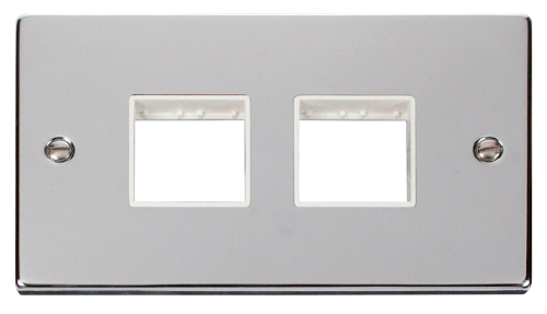 Scolmore VPCH404WH - 2 Gang Plate (2 x 2) Aperture - White Deco Scolmore - Sparks Warehouse
