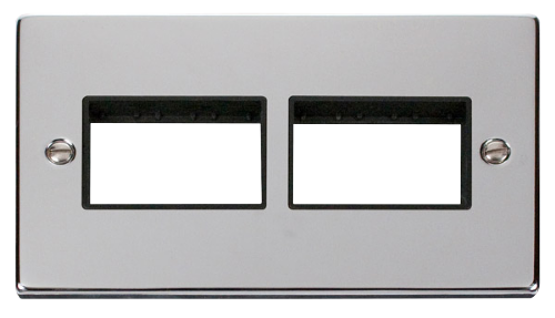 Scolmore VPCH406BK - 2 Gang Plate (3 x 3) Aperture - Black Deco Scolmore - Sparks Warehouse