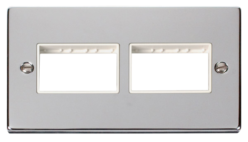 Scolmore VPCH406WH - 2 Gang Plate (3 x 3) Aperture - White Deco Scolmore - Sparks Warehouse