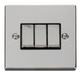 Scolmore VPCH413BK - 3 Gang 2 Way ‘Ingot’ 10AX Switch - Black Deco Scolmore - Sparks Warehouse