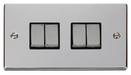 Scolmore VPCH414BK - 4 Gang 2 Way ‘Ingot’ 10AX Switch - Black Deco Scolmore - Sparks Warehouse
