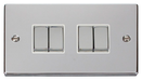 Scolmore VPCH414WH - 4 Gang 2 Way ‘Ingot’ 10AX Switch - White Deco Scolmore - Sparks Warehouse