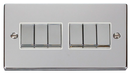 Scolmore VPCH416WH - 6 Gang 2 Way ‘Ingot’ 10AX Switch - White Deco Scolmore - Sparks Warehouse