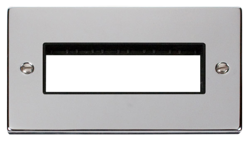 Scolmore VPCH426BK - 2 Gang Plate 6 In-Line Aperture - Black Deco Scolmore - Sparks Warehouse