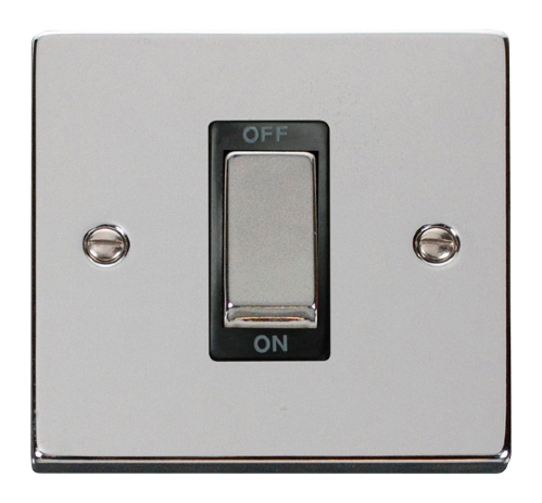 Scolmore VPCH500BK - Ingot 1 Gang 45A DP Switch - Black Deco Scolmore - Sparks Warehouse
