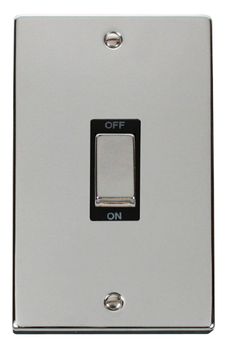 Scolmore VPCH502BK - Ingot 2 Gang 45A DP Switch - Black Deco Scolmore - Sparks Warehouse