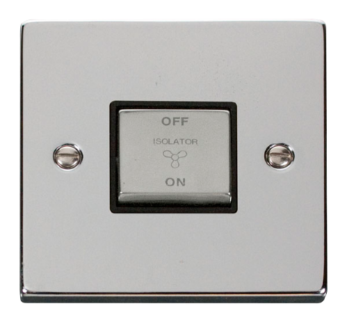 Scolmore VPCH520BK - 10A 1 Gang ‘Ingot’ 3 Pole Fan Isolation Switch - Black Deco Scolmore - Sparks Warehouse